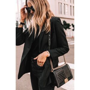 NWOT EVERLANE black oversized everyday blazer Sz 8, $175 G47